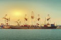Industrial containers and shiping. Royalty Free Stock Photo