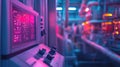 Industrial control panel displaying data in a modern factory Royalty Free Stock Photo