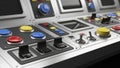 Industrial Control Panel with Buttons and Levers Royalty Free Stock Photo