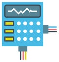 Industrial control panel. Color wire power switch