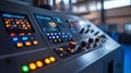 Industrial Control Panel With Digital Displays And Knobs Royalty Free Stock Photo