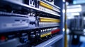 Industrial Control Panel with Programmable Logic Controllers in Engineering Environment