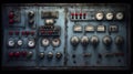 An industrial control panel with various switches and dia created with generative AI Royalty Free Stock Photo