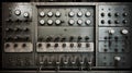An industrial control panel with various switches and dia two created with generative AI Royalty Free Stock Photo