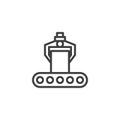 Industrial conveyor robot line icon