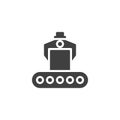 Industrial conveyor robot vector icon