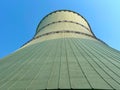 Industrial cooling towers of the electric station. Royalty Free Stock Photo
