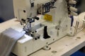 industrial coverstitch sewing machine close up Royalty Free Stock Photo