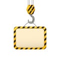 Industrial Crane Hook Banner Card. Vector