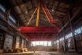 industrial crane lifting large metal beams