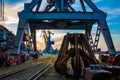 Industrial crane at the port