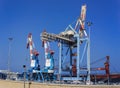 Industrial cranes in Haifa port