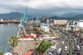 Industrial cranes in sea port, Batumi, Georgia