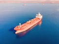 Industrial crude oil fuel tanker ship anchored in sea Royalty Free Stock Photo