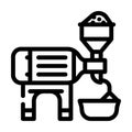 industrial crusher for production peanut butter line icon vector illustration