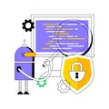 Industrial cybersecurity abstract concept vector illustration.