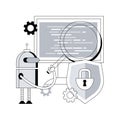 Industrial cybersecurity abstract concept vector illustration.