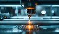 industrial 3D printer creating a prototype object with precision laser technology in a modern manufacturing environment Royalty Free Stock Photo