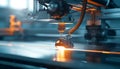 industrial 3D printer creating a prototype object with precision laser technology in a modern manufacturing environment Royalty Free Stock Photo
