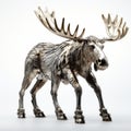 Industrial Design Silver Moose 3d Model With Metal Texture