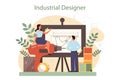 Industrial designer concept. Artist creating modern environment