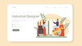 Industrial designer web banner or landing page. Artist creating