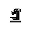 Industrial drill black icon concept. Industrial drill flat vector symbol, sign, illustration. Royalty Free Stock Photo