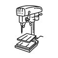 Industrial Drilling Machine Icon. Doodle Hand Drawn or Outline Icon Style Royalty Free Stock Photo