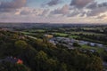 Industrial Drone ariel image of a chemical plant in a rural location