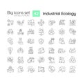 Industrial ecology linear icons set Royalty Free Stock Photo