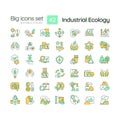 Industrial ecology RGB color icons set Royalty Free Stock Photo