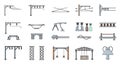 Industrial and Electrical Infrastructure Elements Vector Icons Set Royalty Free Stock Photo