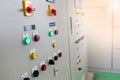 Industrial electrical switch panel at substation of water treatment plant Royalty Free Stock Photo