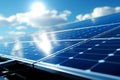 Industrial electricity concept, clean photovoltaic power, blue renewable solar generation