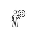 Industrial engineer worker line icon