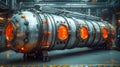 Industrial equipment for the petrochemical and gas industries, shell-and-tube heat exchanger for heating and cooling Royalty Free Stock Photo