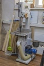 Special production equipment in a small carpentry workshop Royalty Free Stock Photo