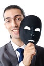 Industrial espionage concept - masked businessman Royalty Free Stock Photo