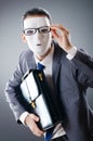 Industrial espionate concept - masked businessman Royalty Free Stock Photo