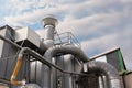 Industrial factory air filtration system. Royalty Free Stock Photo