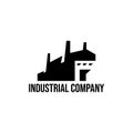 Industrial factory building flat logo design vector Royalty Free Stock Photo