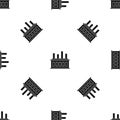 Industrial factory building pattern seamless black