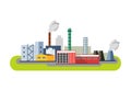 Industrial factory buildings icon. Factory Landscape.