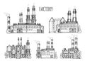 Industrial factory buildings set