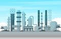 Industrial Factory Concept Manufacturing Building Facilities Area Landscape Flat Illustration Royalty Free Stock Photo