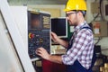 Industrial factory employee working in metal manufacturing industry Royalty Free Stock Photo