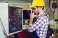 Industrial factory employee working in metal manufacturing industry Royalty Free Stock Photo