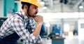 Industrial factory employee working in metal manufacturing industry Royalty Free Stock Photo