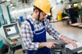 Industrial factory employee working in metal manufacturing industry Royalty Free Stock Photo