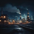 Industrial factory in night Royalty Free Stock Photo